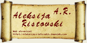 Aleksija Ristovski vizit kartica